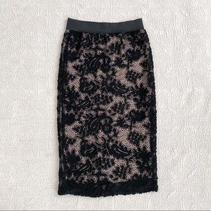 Black Lace Pencil Skirt